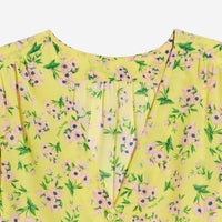 Blouse à volants en soie - Yellow Bouquet