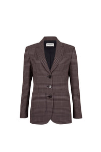 Veste over à carreaux - Carreaux Navy & Brown
