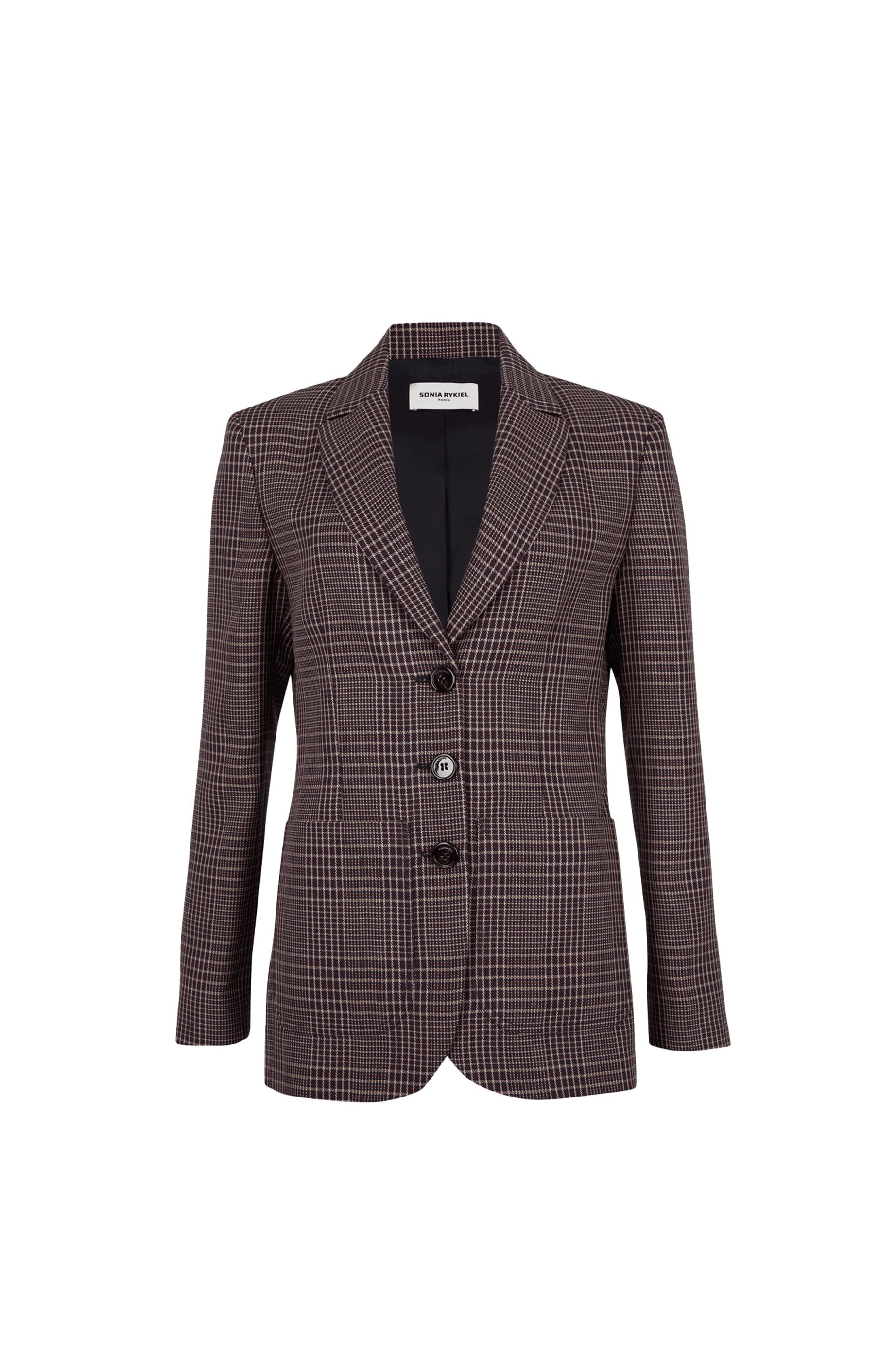 Veste over à carreaux - Carreaux Navy & Brown