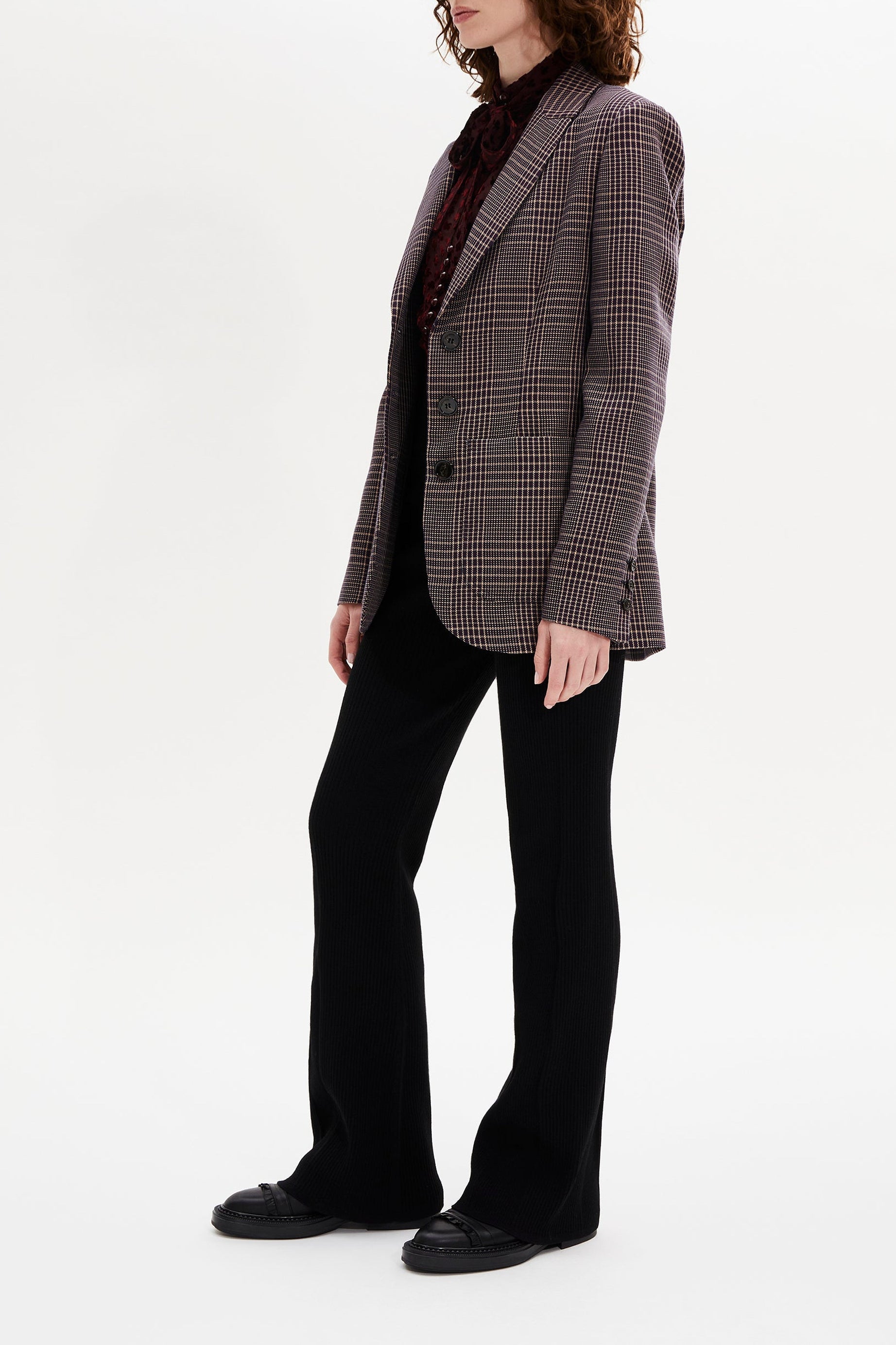 Veste over à carreaux - Carreaux Navy & Brown