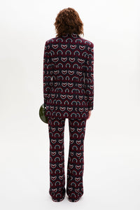 Veste tailleur en jersey - Bordeaux