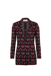 Veste tailleur en jersey - Bordeaux