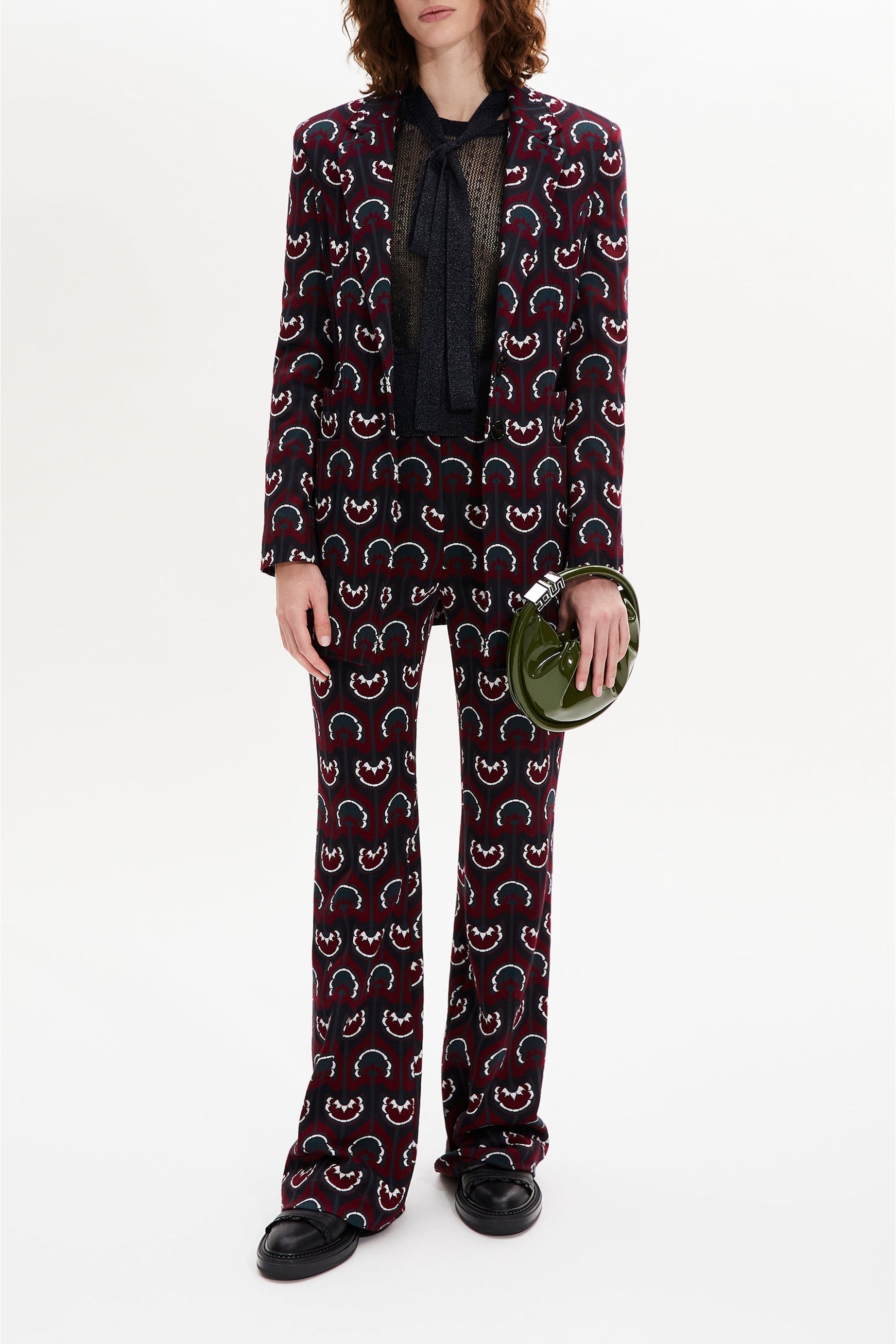 Veste tailleur en jersey - Bordeaux