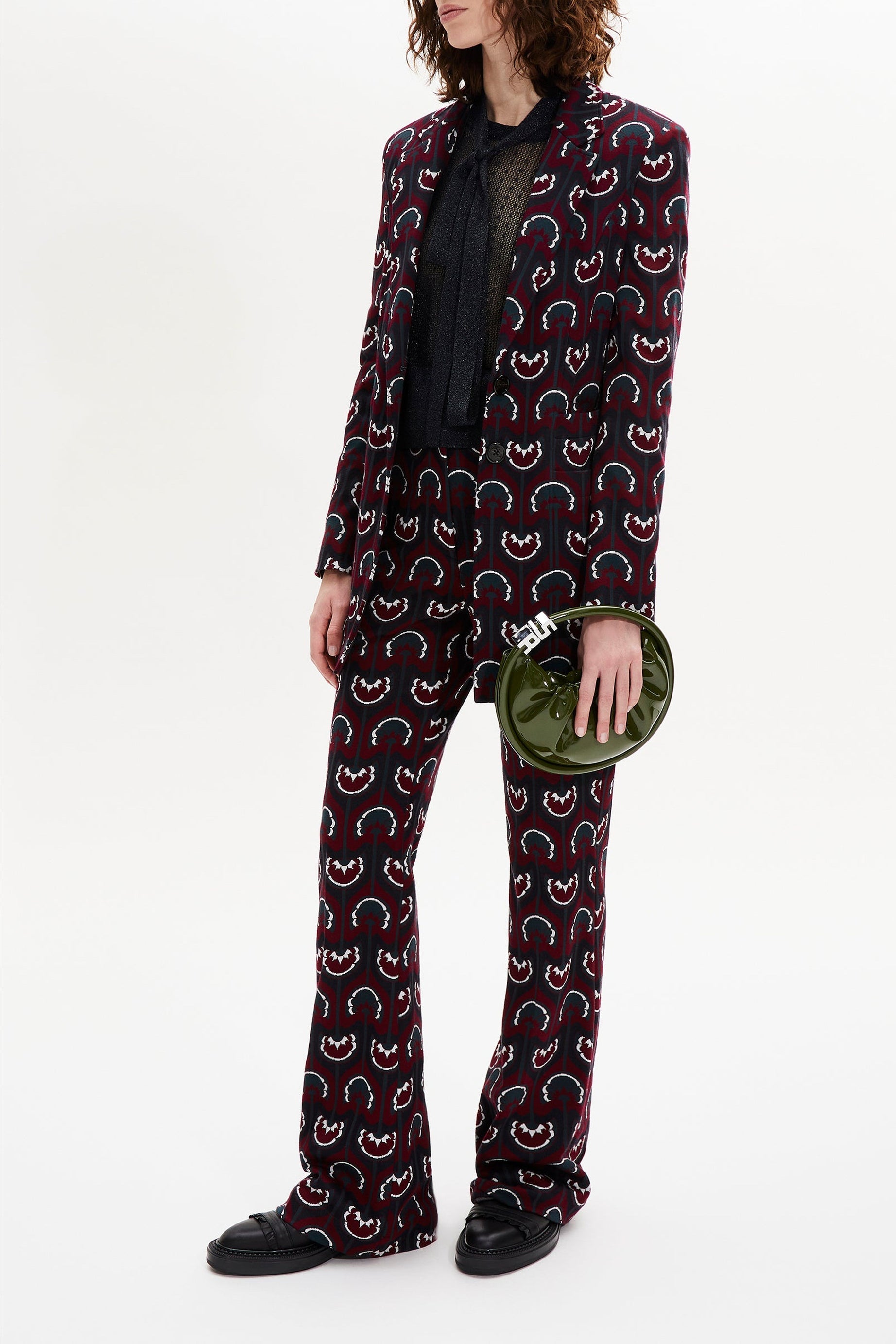 Veste tailleur en jersey - Bordeaux
