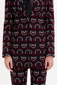 Veste tailleur en jersey - Bordeaux