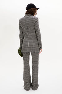 Veste tailleur en jersey - Carreaux Noir & Blanc