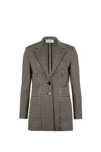 Veste tailleur en jersey - Carreaux Noir & Blanc
