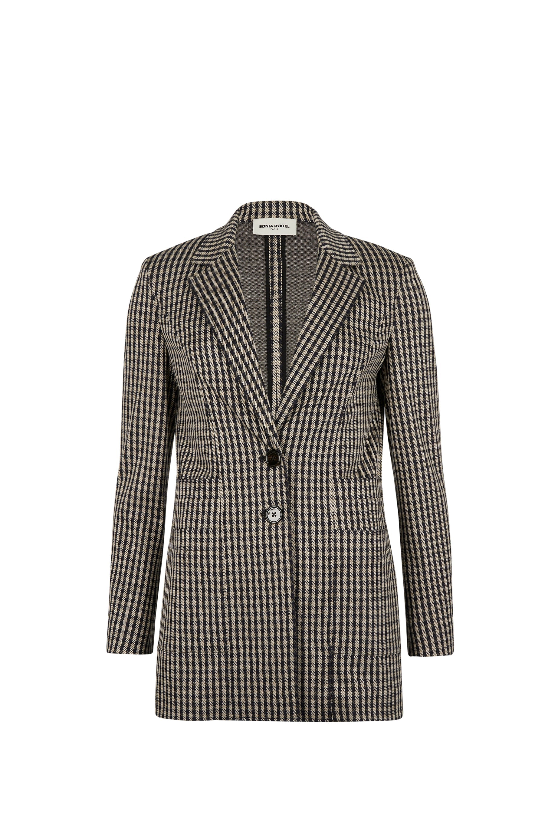 Veste tailleur en jersey - Carreaux Noir & Blanc