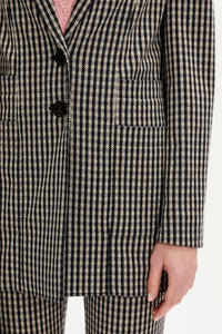 Veste tailleur en jersey - Carreaux Noir & Blanc