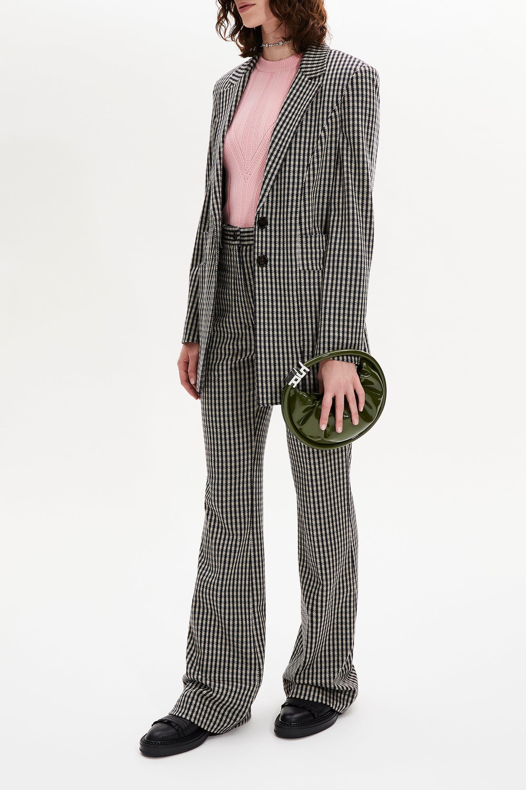 Veste tailleur en jersey - Carreaux Noir & Blanc