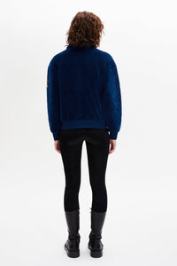 Veste teddy bomber matelassé - Bleu Canard