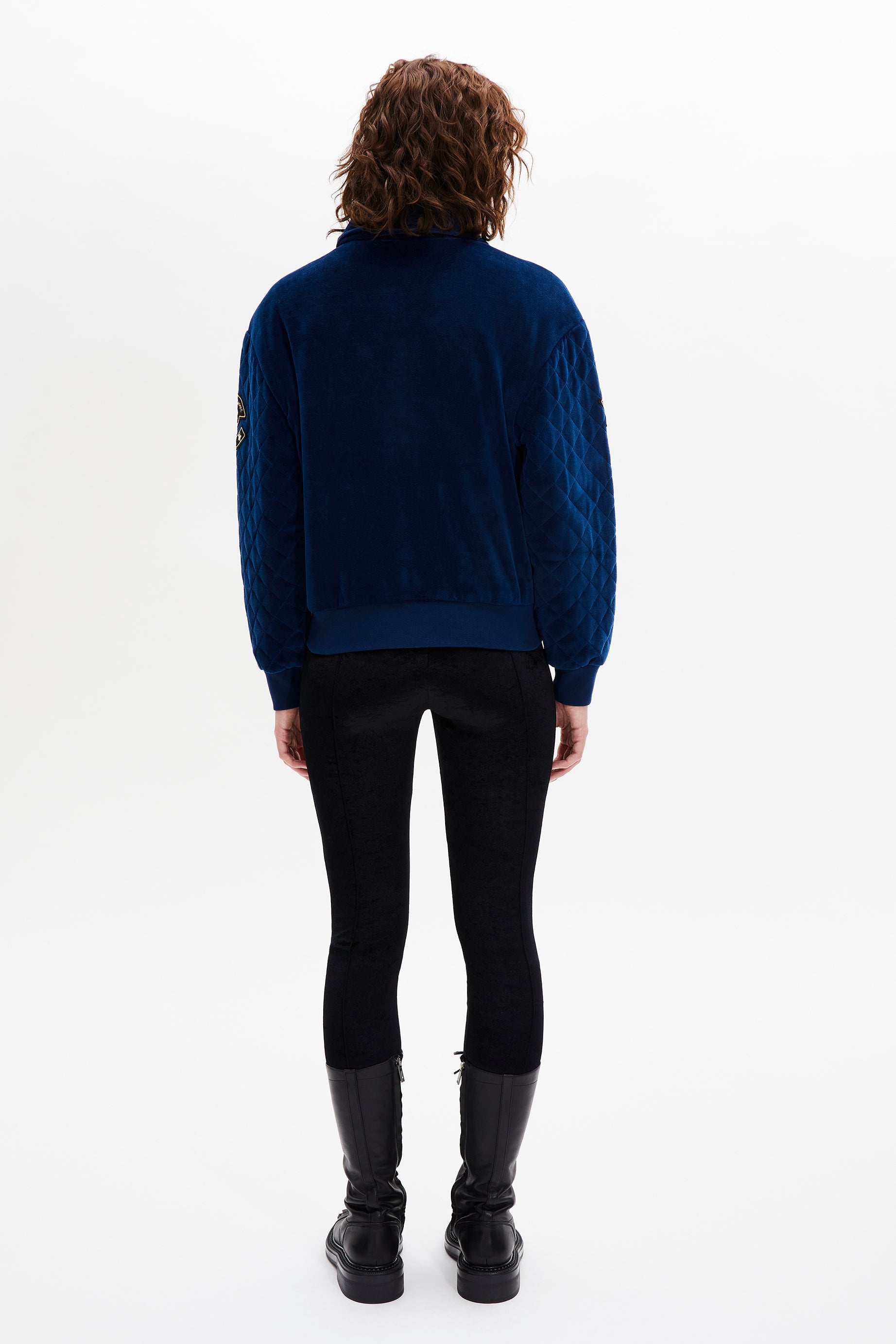 Veste teddy bomber matelassé - Bleu Canard