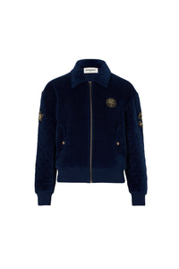 Veste teddy bomber matelassé - Bleu Canard