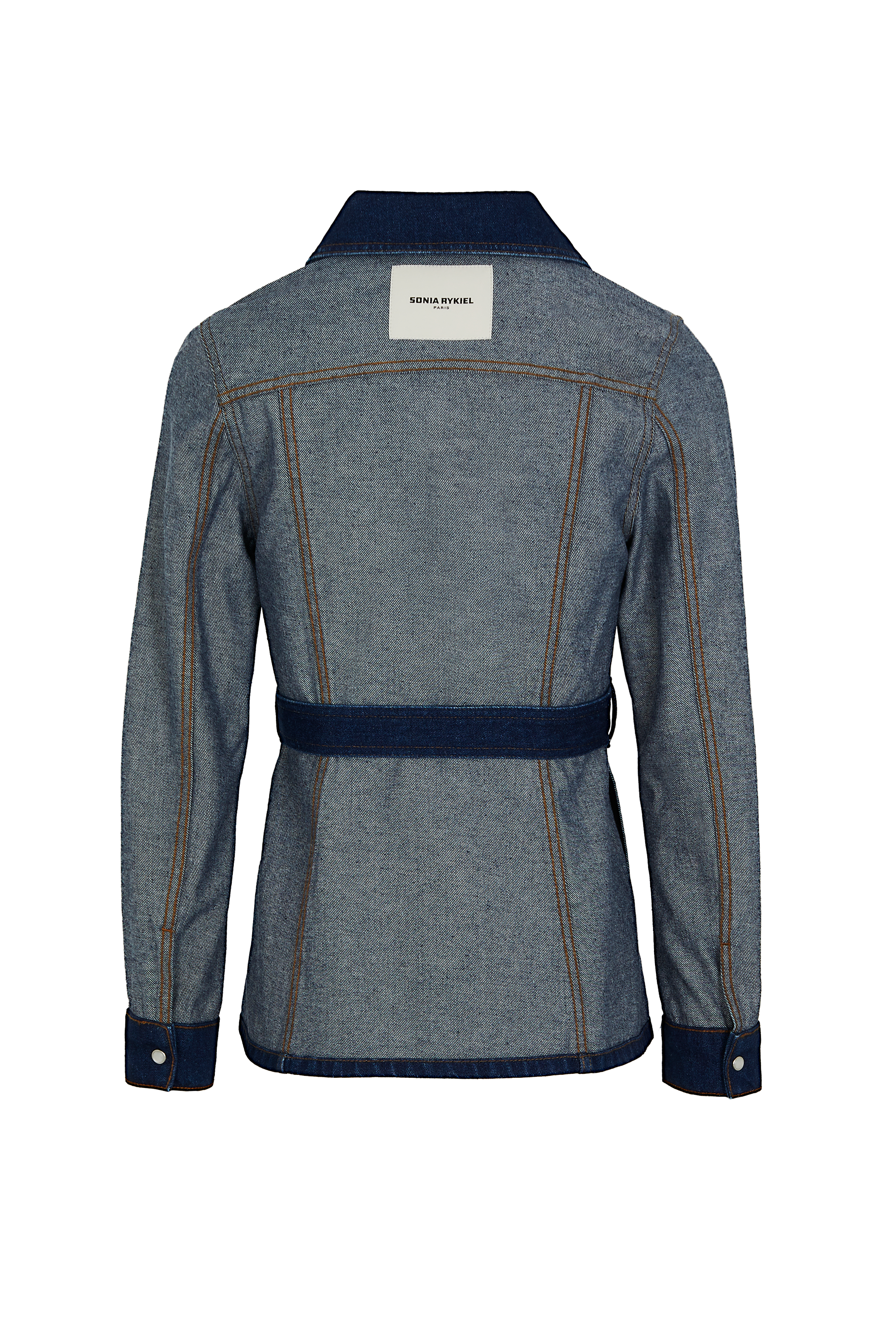 Veste denim aux coutures inversées - Brut