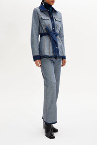 Veste denim aux coutures inversées - Brut