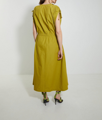 Robe longue large ceinturée - Matcha