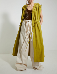 Robe longue large ceinturée - Matcha