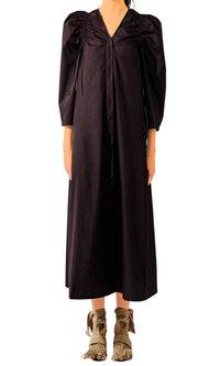 Robe épaules froncées - Dark choco