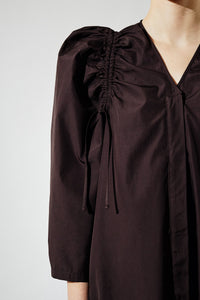 Robe épaules froncées - Dark choco