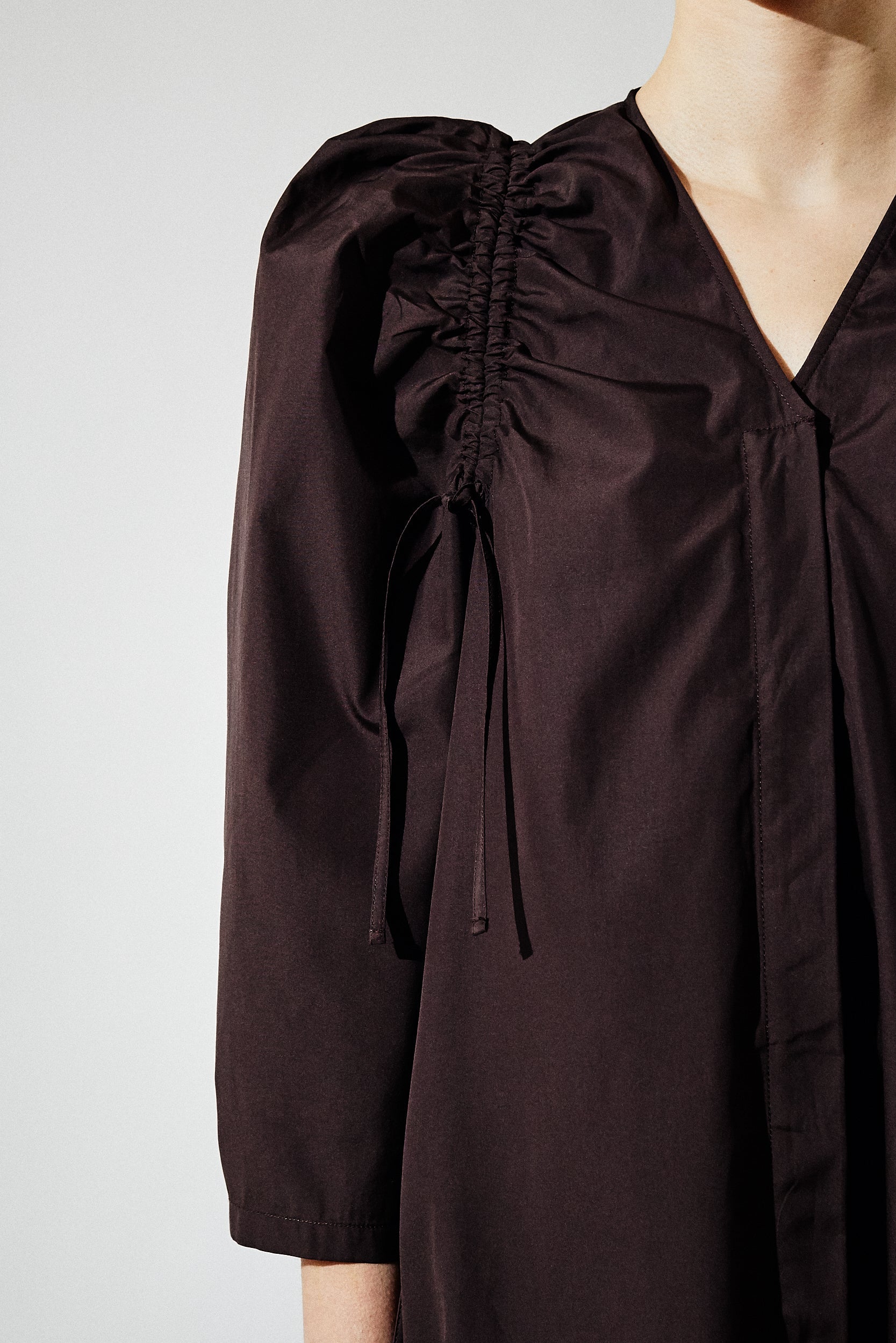 Robe épaules froncées - Dark choco