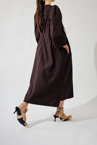Robe épaules froncées - Dark choco