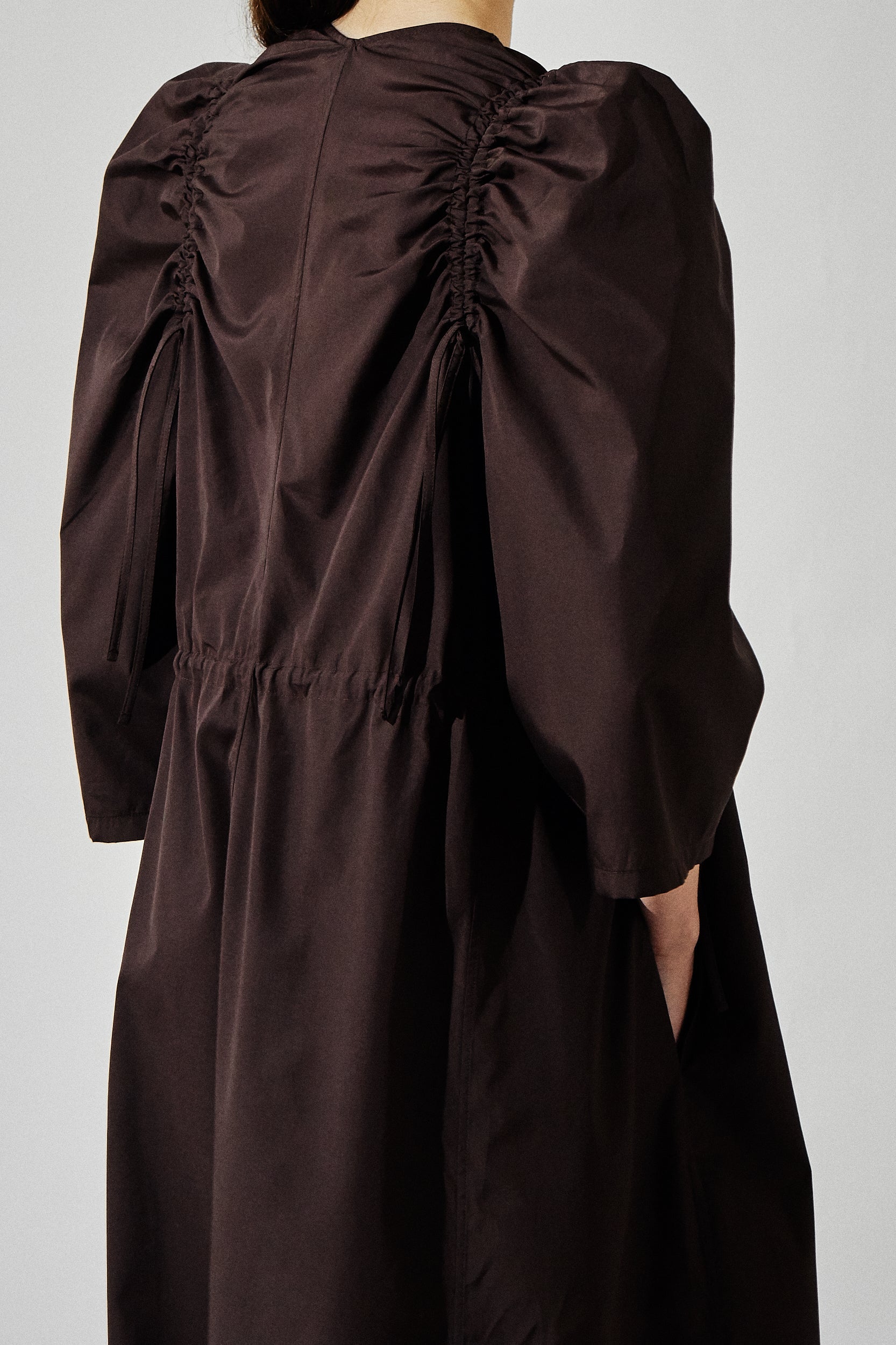 Robe épaules froncées - Dark choco
