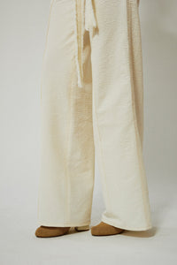 Pantalon large ceinturé - Argile