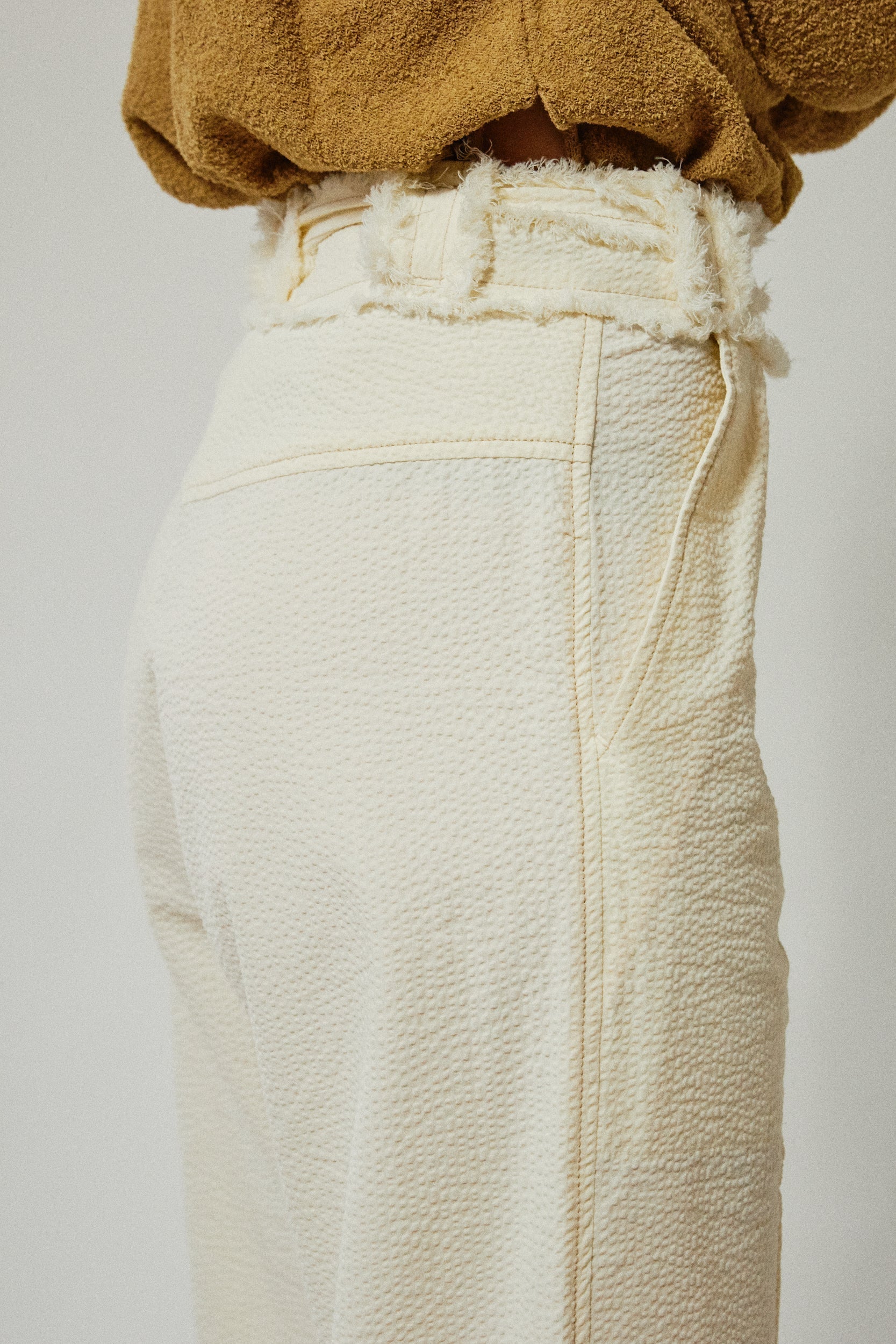 Pantalon large ceinturé - Argile