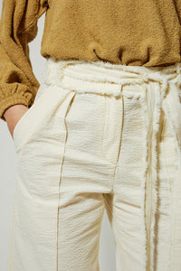 Pantalon large ceinturé - Argile