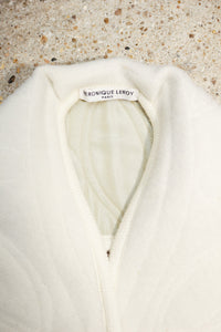 Col en laine autrichienne et taffeta matelassés - Ivory almond