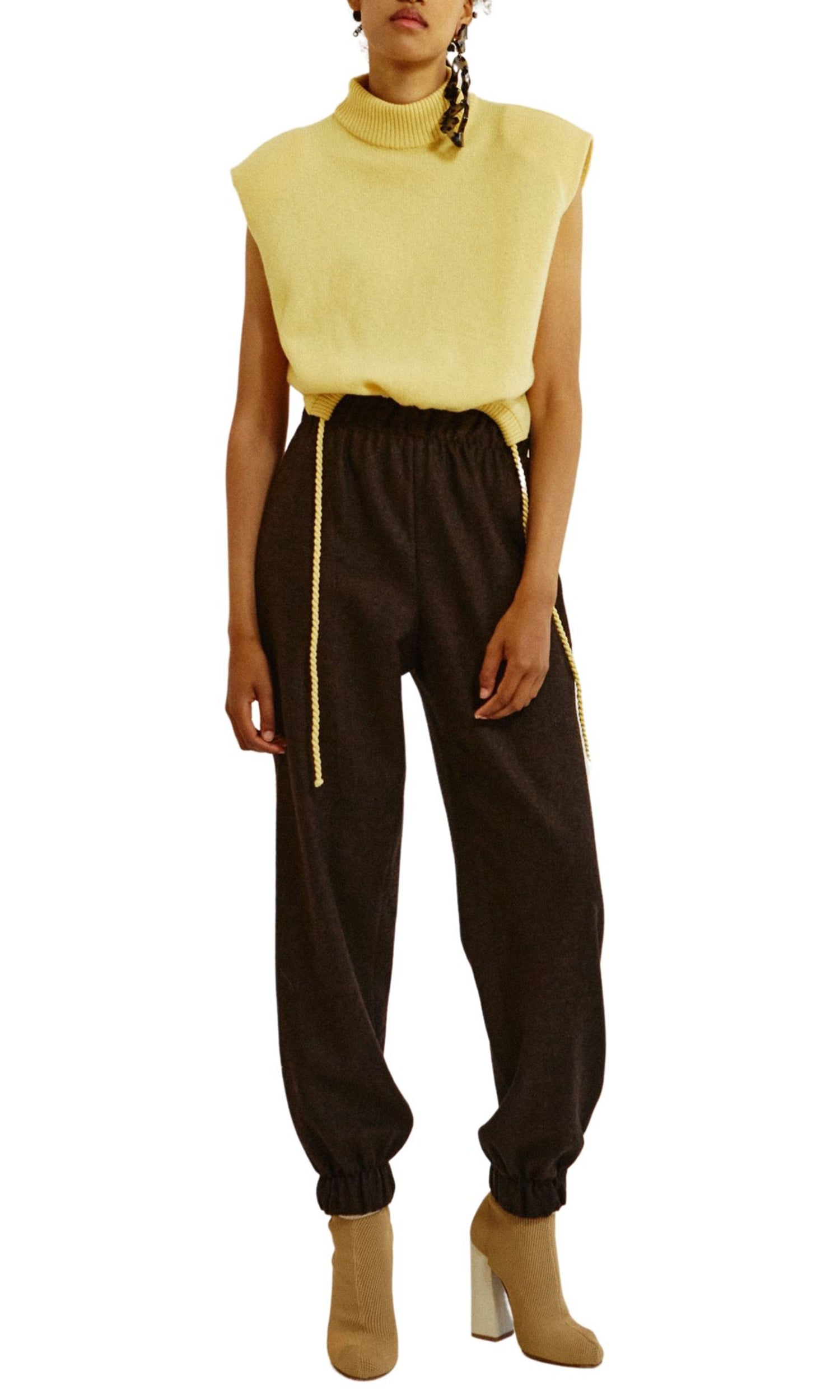 Pantalon jogging en tweed - Chocolat