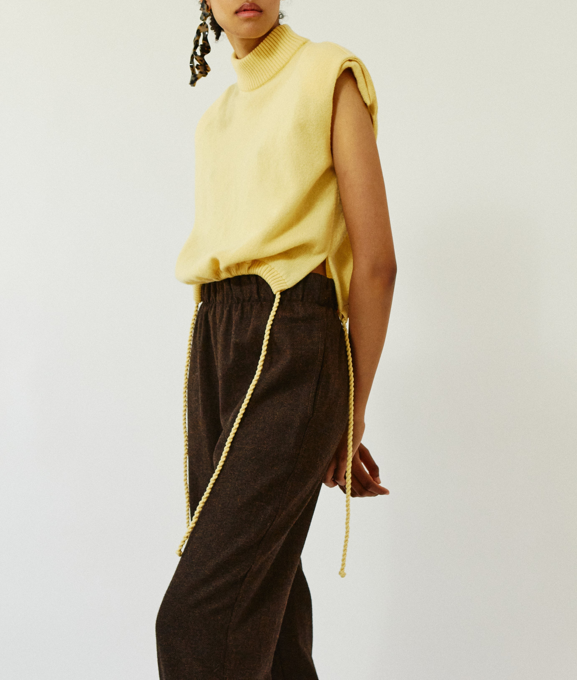 Pantalon jogging en tweed - Chocolat