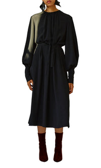 Robe à manches longues à larges poignets - Noir
