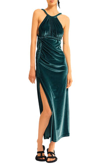 Robe en jersey velours - Séquoia