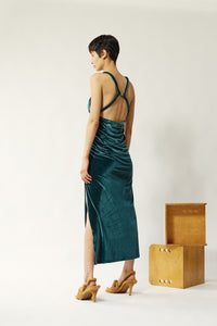 Robe en jersey velours - Séquoia