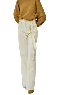 Pantalon large ceinturé - Argile