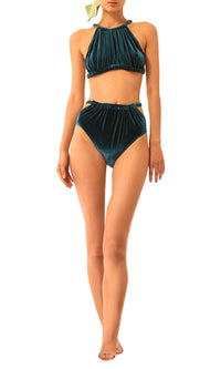 Brassière de maillot de bain en jersey velours - Séquoia