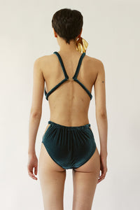 Brassière de maillot de bain en jersey velours - Séquoia