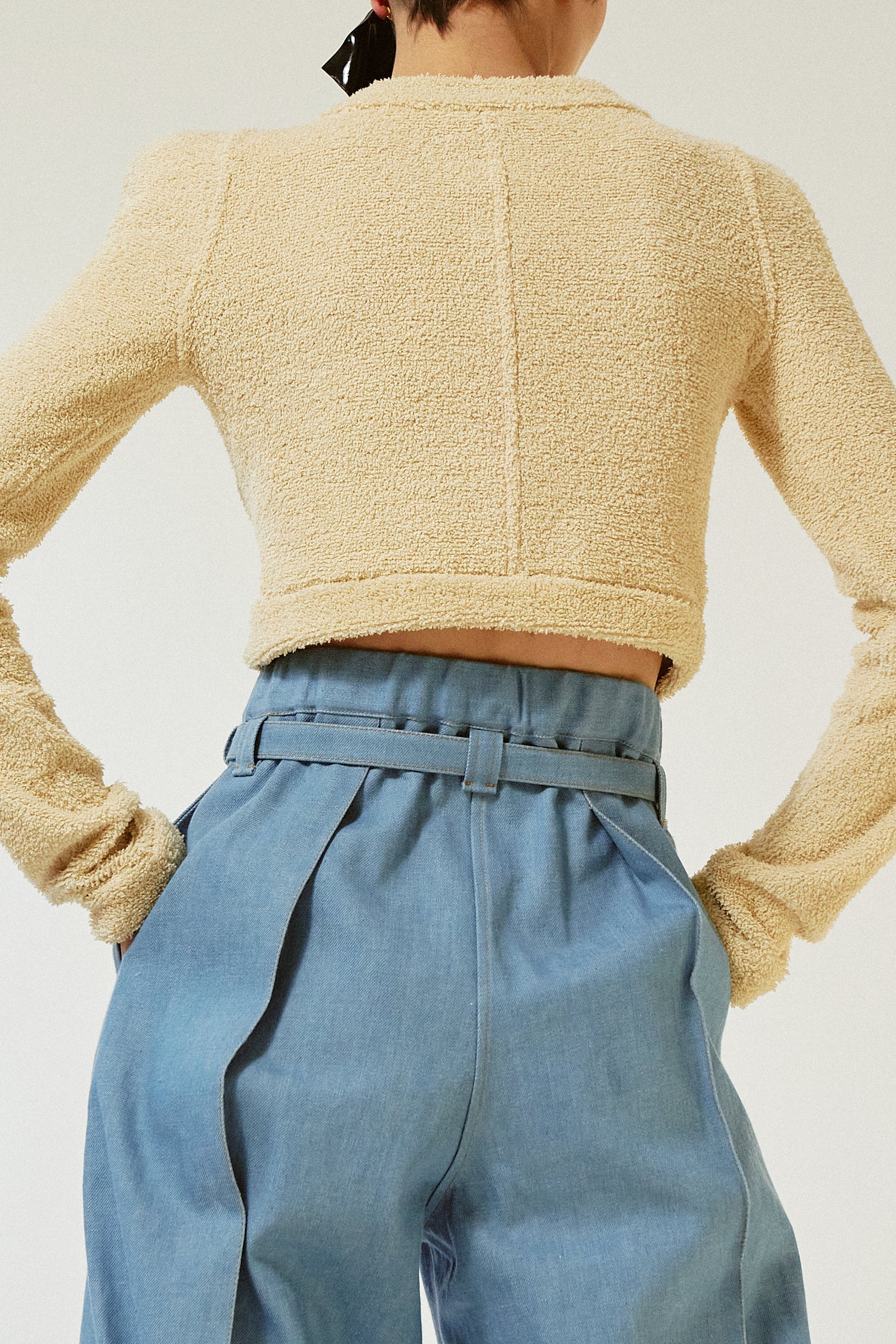 Micro-cardigan en éponge - Cream