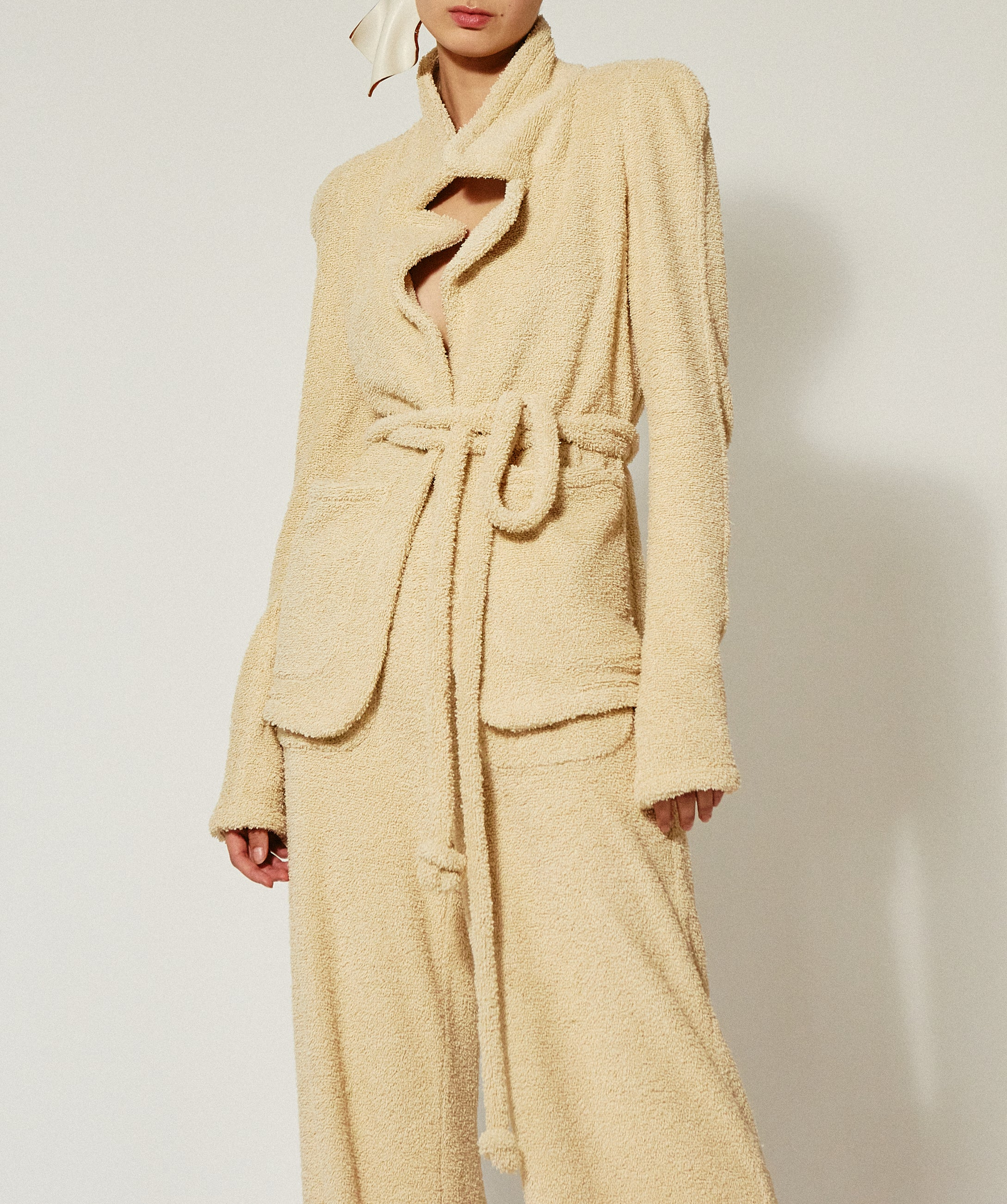 Veste cardigan à ceinture - Cream