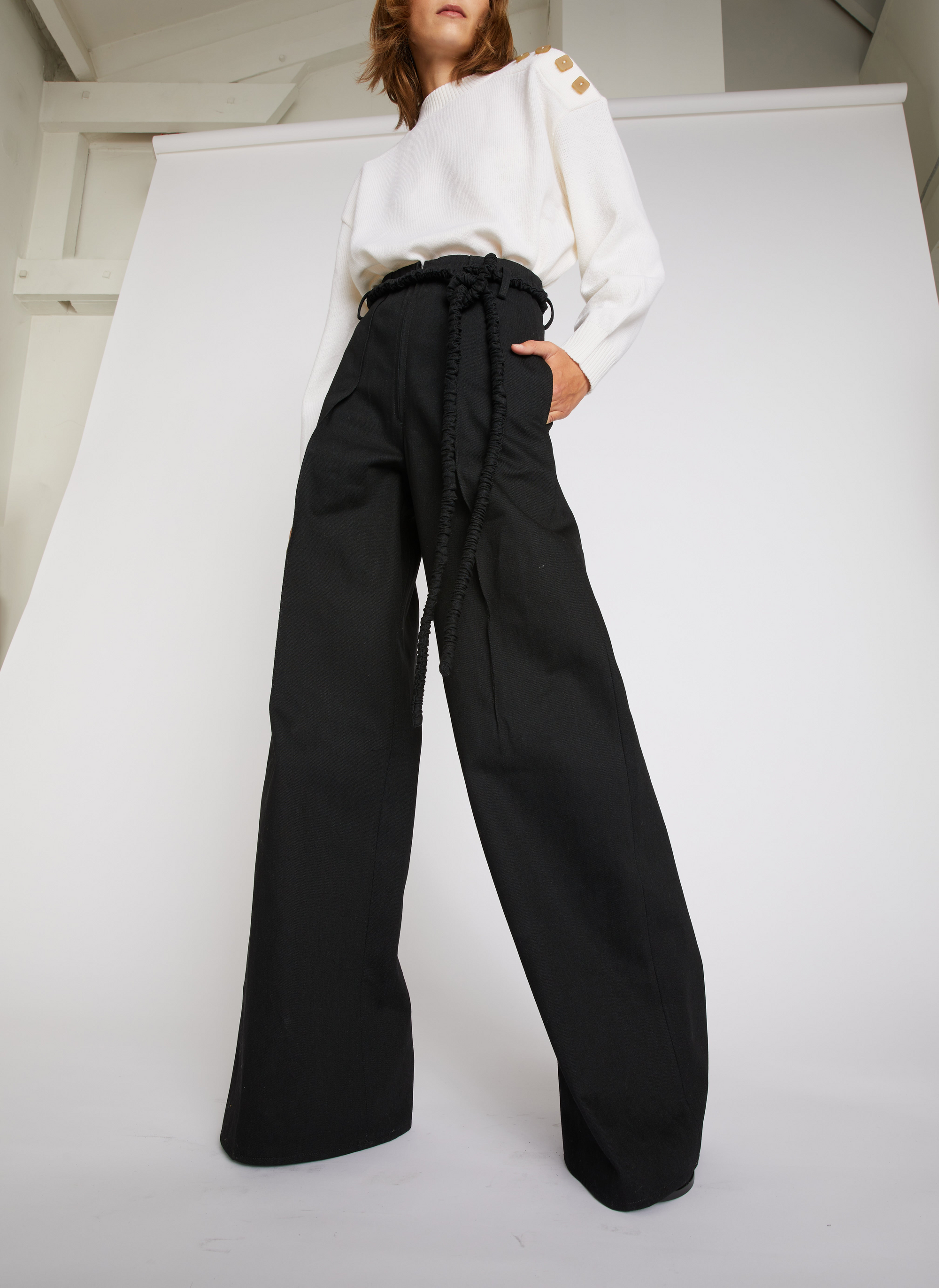 Pull boxy épaule boutonnée - Ivoire