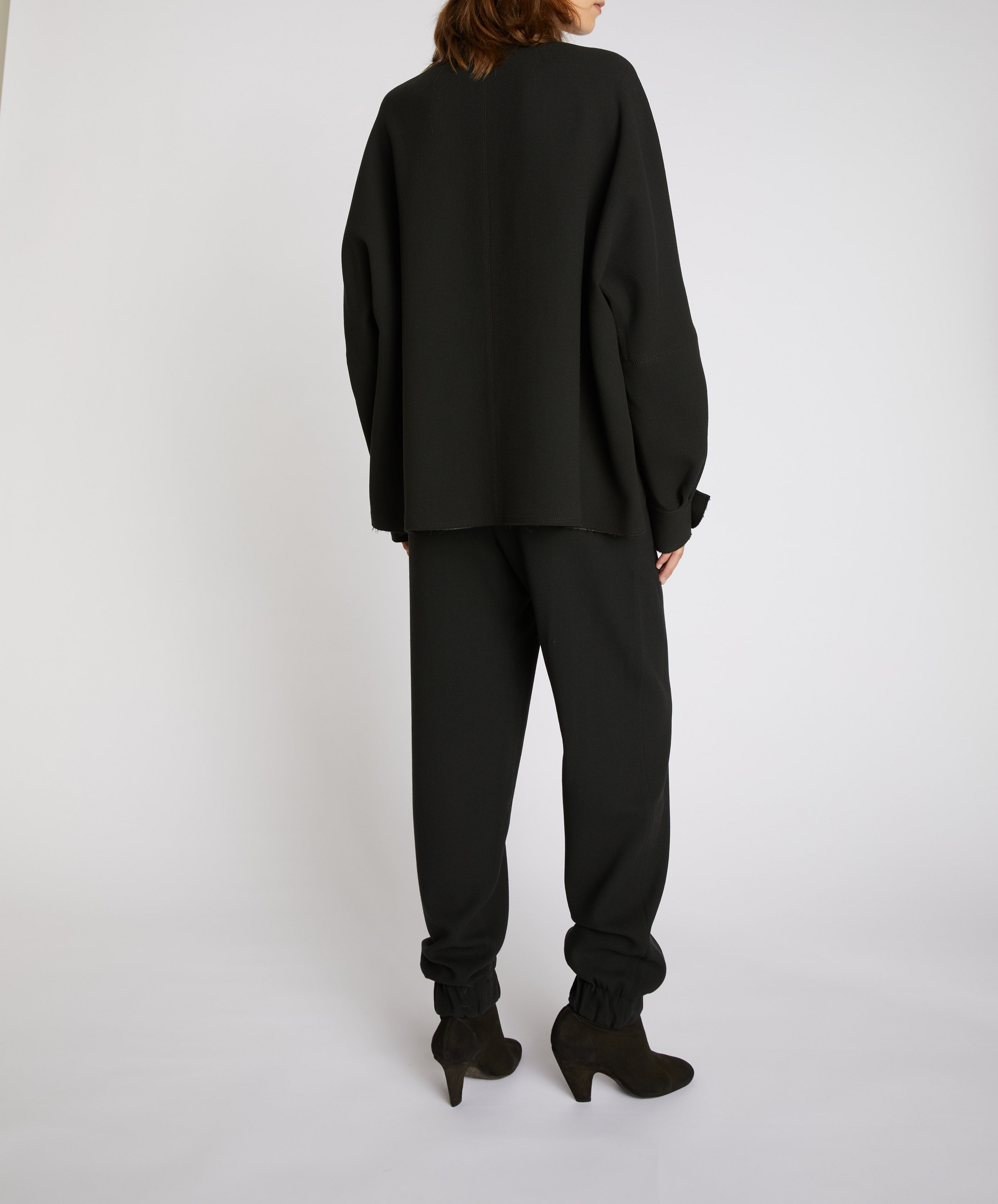 Pantalon jogging en crêpe de laine - Choco