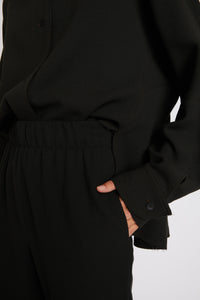 Pantalon jogging en crêpe de laine - Choco