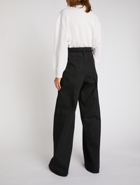 Pull boxy épaule boutonnée - Ivoire