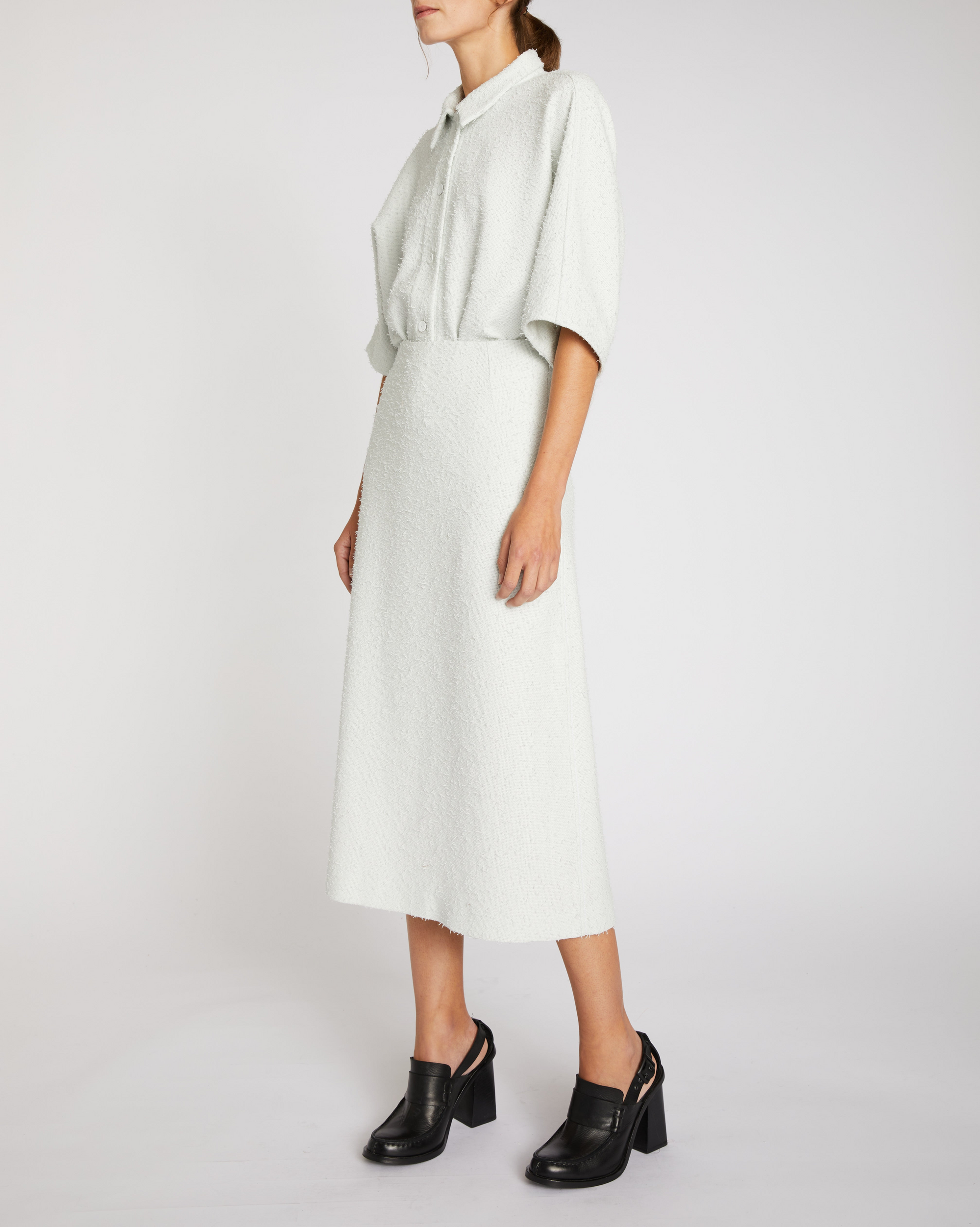 Jupe midi A-line - Chalk