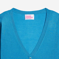 Cardigan en soie et cachemire - Beach Blue