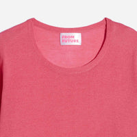 Pull à col rond slim en soie et cachemire - Bubble Gum