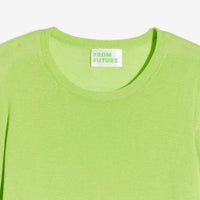 Pull court à col rond en soie et cachemire - Apple Green