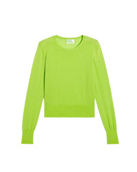 Pull court à col rond en soie et cachemire - Apple Green