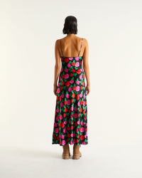 Robe longue Gisele en soie - Winter Roses